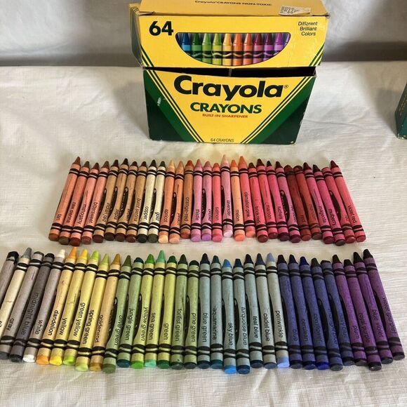 X2 Vtg Crayola Crayon Box Binney & Smith Crayons Retired Colors Incomplete - Picture 11 of 16